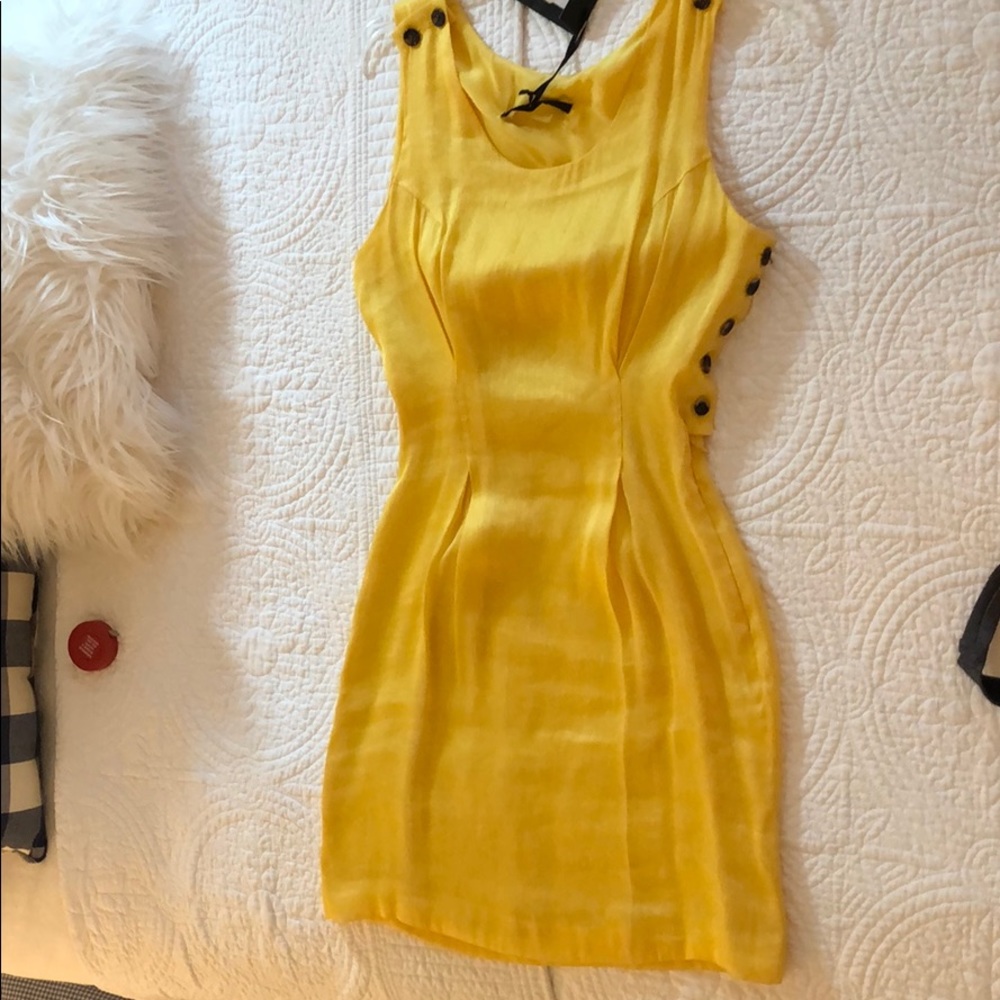 Jenni Kayne Pinafore dress in marigold silk/linen